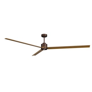 Ventilador ANNE XXL marrón óxido palas madera media luz focal – Sulion