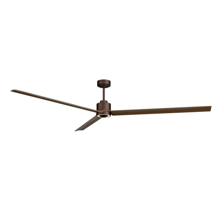 Ventilador ANNE XXL marrón óxido palas madera oscura luz indirecta Sulion