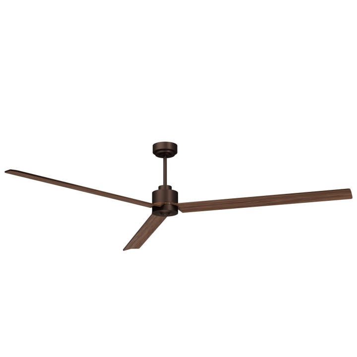 Ventilador ANNE XXL marrón óxido pala madera oscura luz confort Sulion
