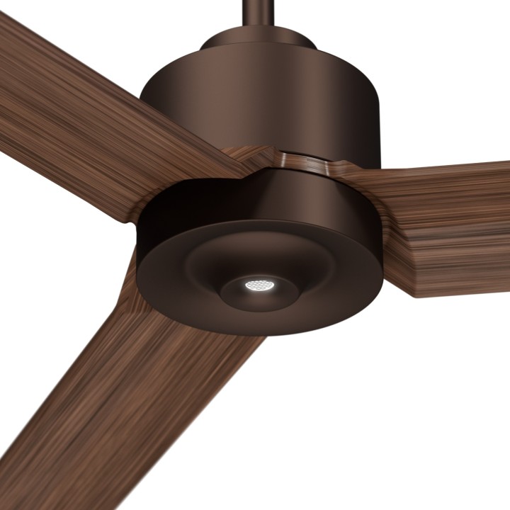 Ventilador ANNE XXL marrón óxido pala madera oscura luz confort Sulion