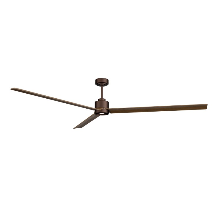 Ventilador ANNE XXL marrón óxido palas madera oscura luz focal – Sulion
