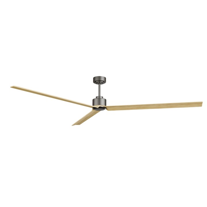 Ventilador ANNE XXL gris grafito palas madera clara sin luz – Sulion