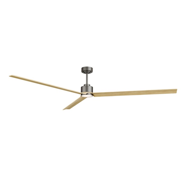Ventilador ANNE XXL gris grafito palas madera clara luz general Sulion
