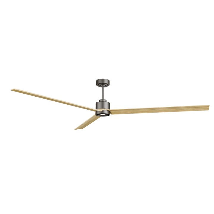 Ventilador ANNE XXL gris grafito palas madera clara luz focal – Sulion