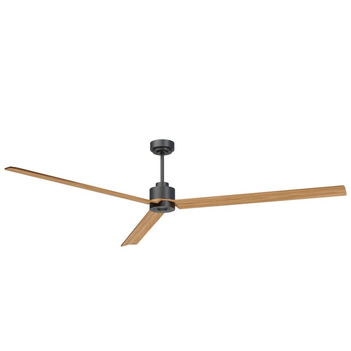 Ventilador ANNE XXL gris grafito palas madera media luz confort Sulion