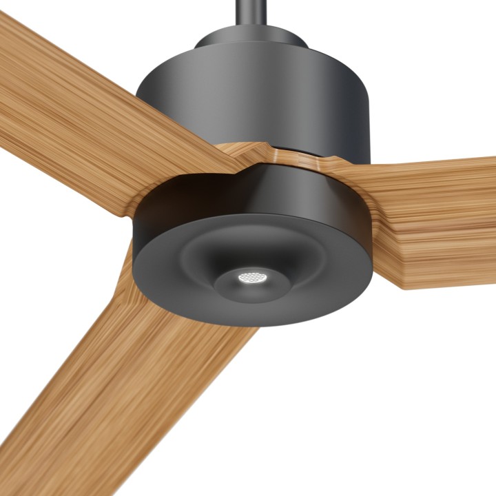 Ventilador ANNE XXL gris grafito palas madera media luz confort Sulion
