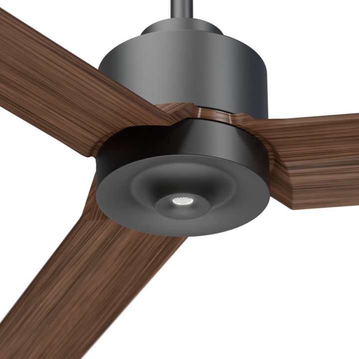 Ventilador ANNE XXL gris grafito pala madera oscura luz confort Sulion