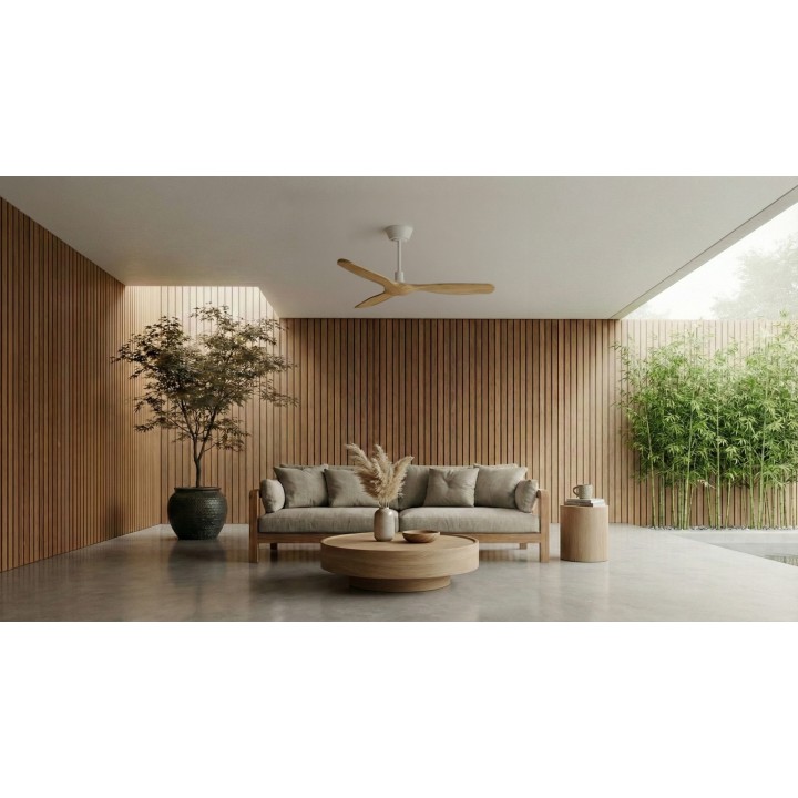 Ventilador BALCONY NEO M blanco palas madera clara sin luz – Sulion
