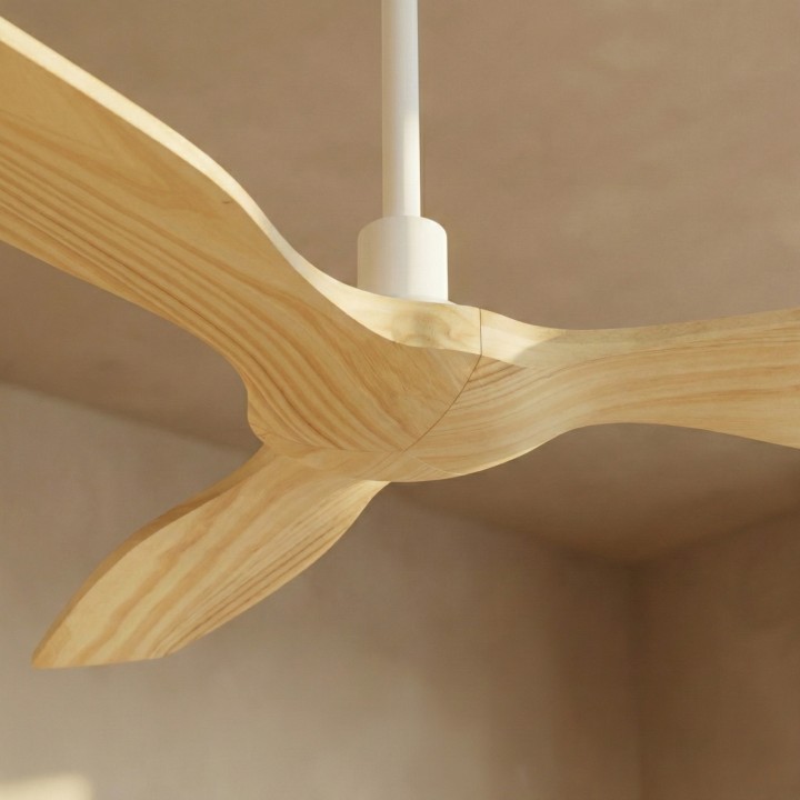 Ventilador BALCONY NEO M blanco palas madera clara sin luz – Sulion
