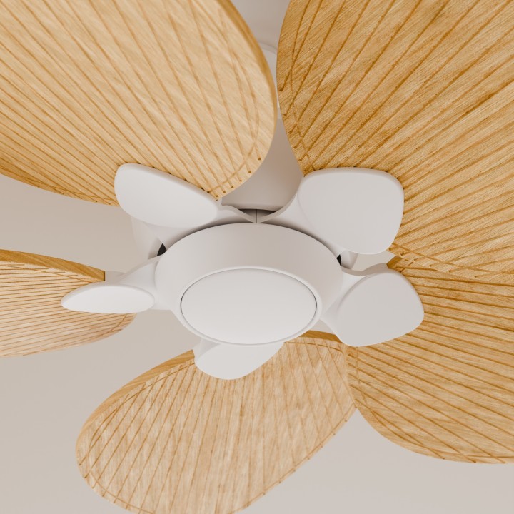 Ventilador ALMA S blanco madera media sin luz – Sulion