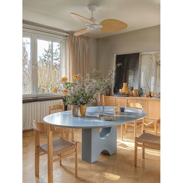 Ventilador ALMA S blanco madera clara con luz – Sulion