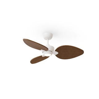 Ventilador ALMA S blanco madera media con luz – Sulion