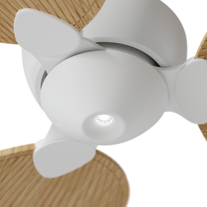 Ventilador ALMA S blanco madera clara luz confort – Sulion