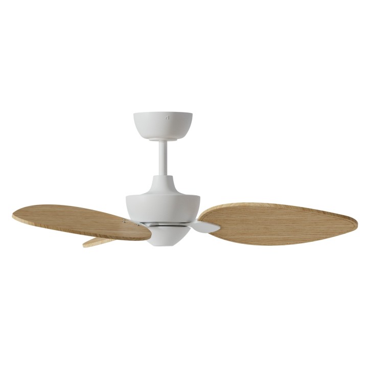 Ventilador ALMA S blanco madera clara luz confort – Sulion
