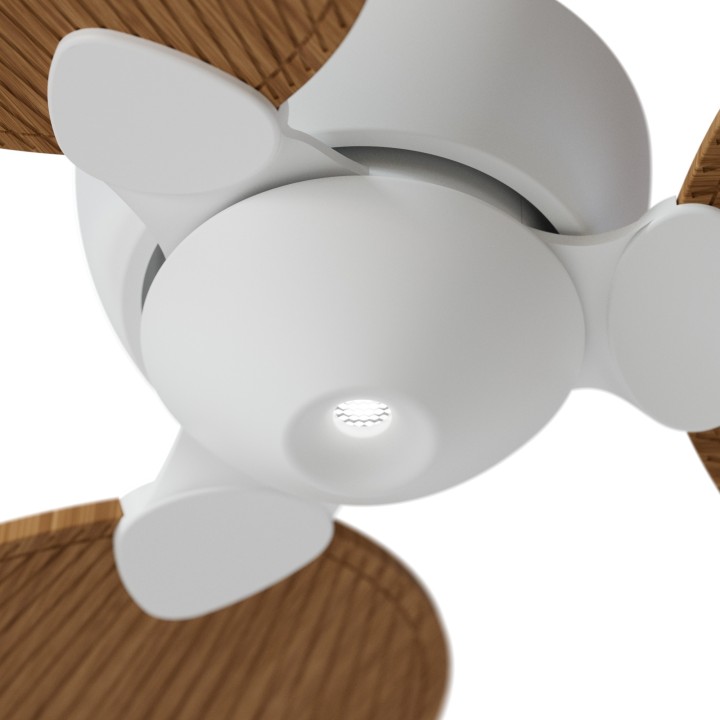 Ventilador ALMA S blanco madera clara luz confort – Sulion