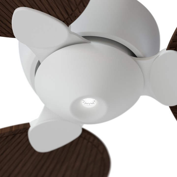 Ventilador ALMA S blanco madera media luz confort – Sulion
