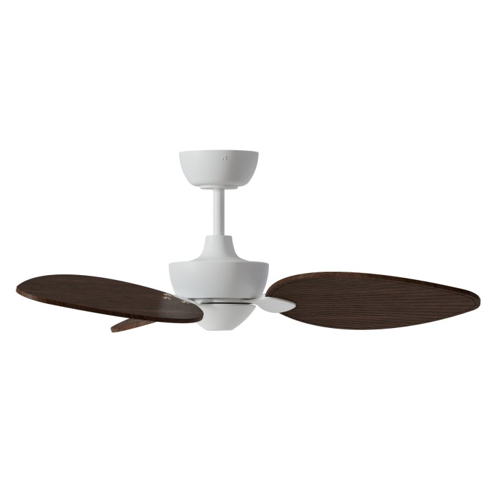 Ventilador ALMA S blanco madera media luz confort – Sulion