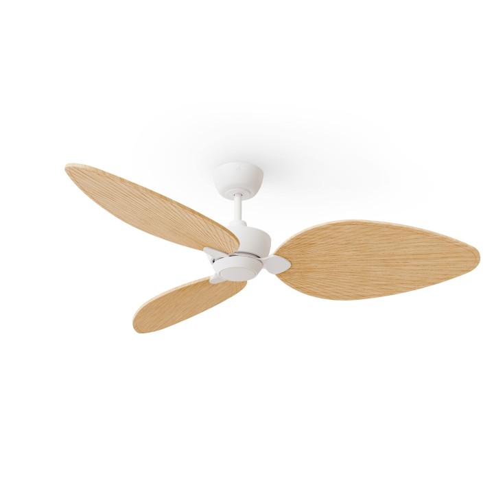 Ventilador ALMA L blanco madera clara sin luz – Sulion
