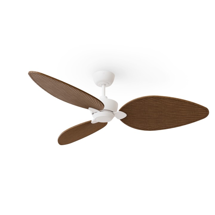Ventilador ALMA L blanco madera media sin luz – Sulion