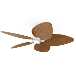 Ventilador ALMA L blanco madera oscura con luz – Sulion