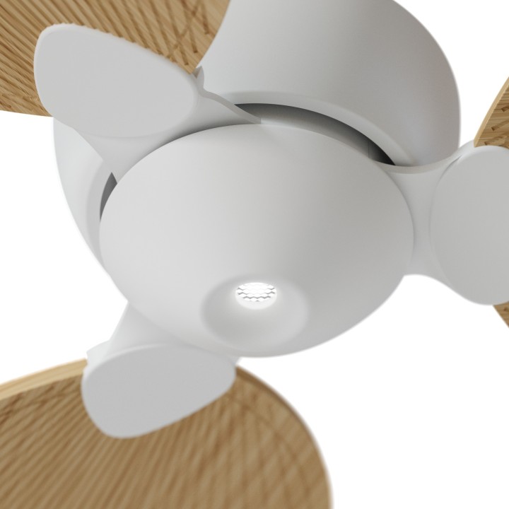 Ventilador ALMA L blanco madera clara luz confort – Sulion