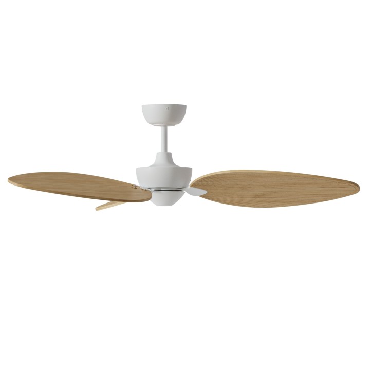 Ventilador ALMA L blanco madera clara luz confort – Sulion