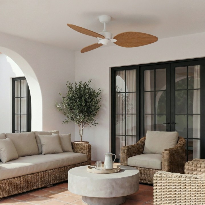 Ventilador ALMA L blanco madera clara luz confort – Sulion