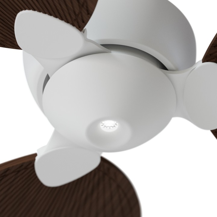 Ventilador ALMA L blanco madera media luz confort – Sulion