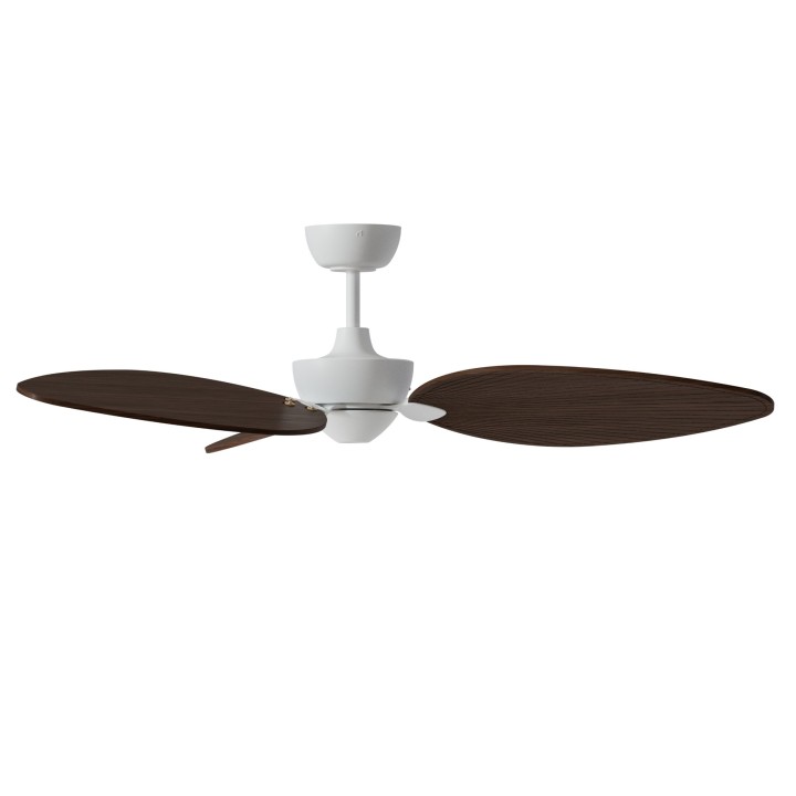 Ventilador ALMA L blanco madera media luz confort – Sulion