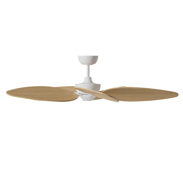 Ventilador ALMA L blanco madera media luz confort – Sulion