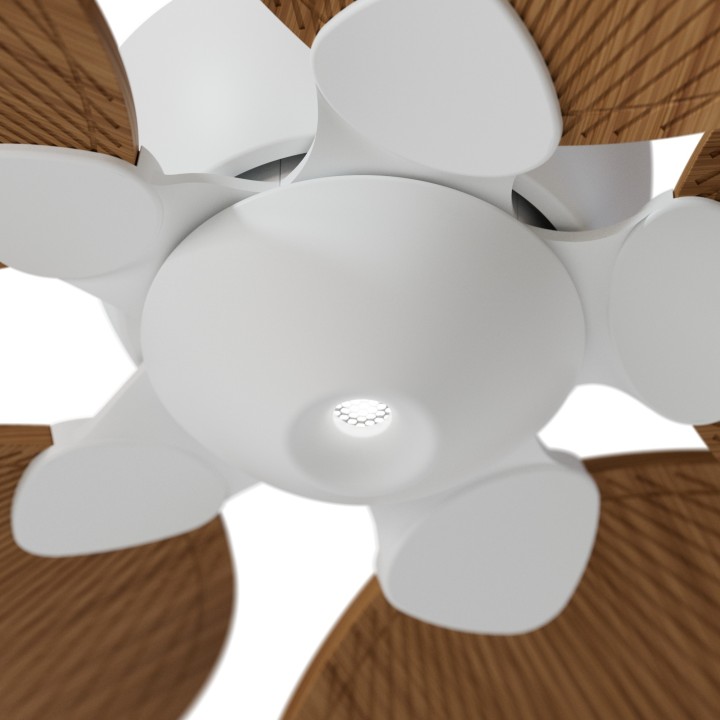 Ventilador ALMA L blanco madera oscura luz confort – Sulion