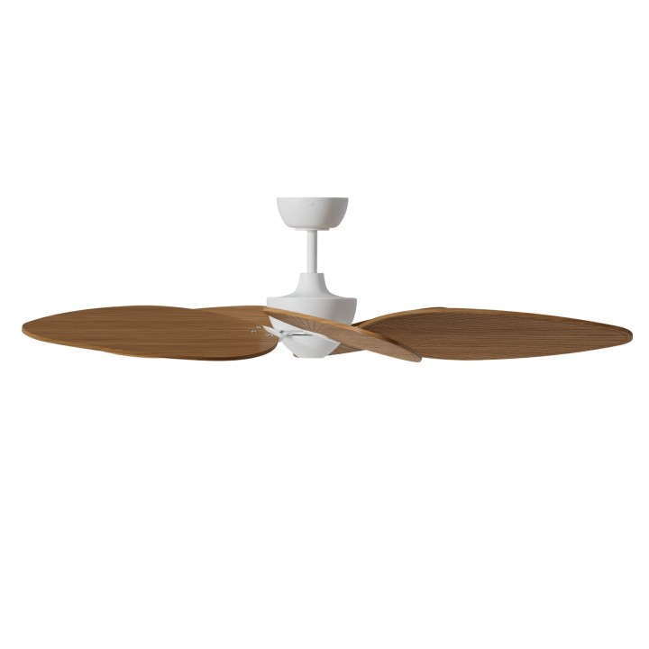 Ventilador ALMA L blanco madera oscura luz confort – Sulion