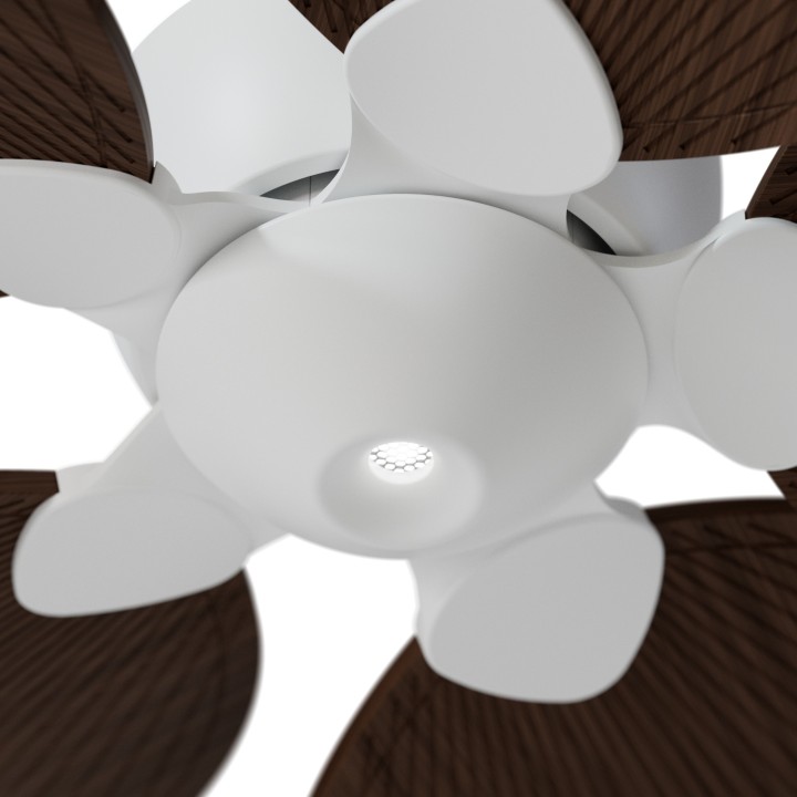 Ventilador ALMA L blanco madera oscura luz confort – Sulion