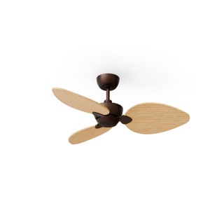 Ventilador ALMA S óxido madera clara sin luz – Sulion