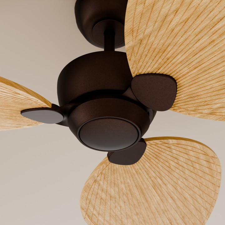 Ventilador ALMA S óxido madera clara sin luz – Sulion