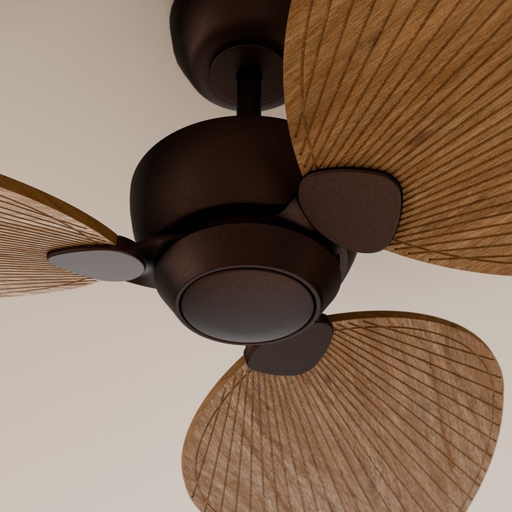 Ventilador ALMA S óxido madera clara sin luz – Sulion