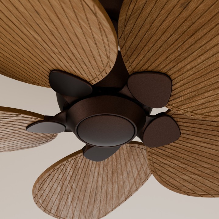 Ventilador ALMA S óxido madera oscura sin luz – Sulion