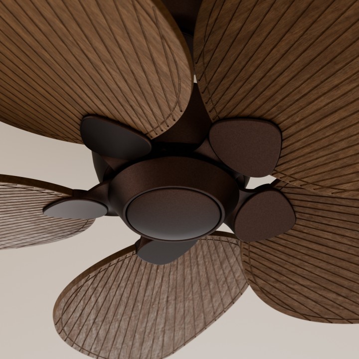 Ventilador ALMA S óxido madera oscura sin luz – Sulion