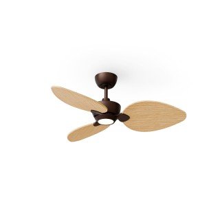 Ventilador ALMA S óxido madera clara con luz – Sulion