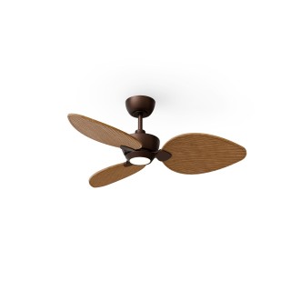 Ventilador ALMA S óxido madera clara con luz – Sulion