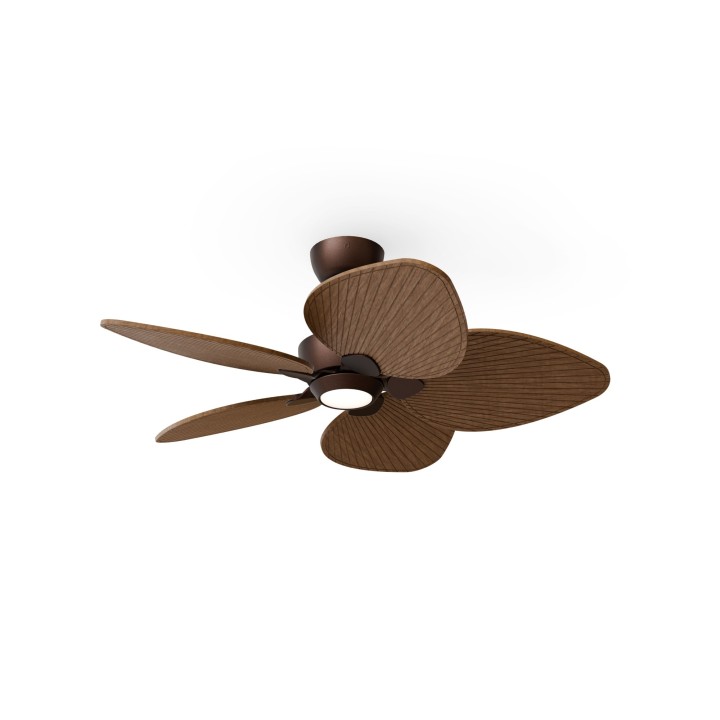 Ventilador ALMA S óxido madera oscura con luz – Sulion