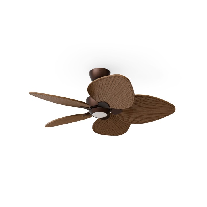 Ventilador ALMA S óxido madera oscura con luz – Sulion