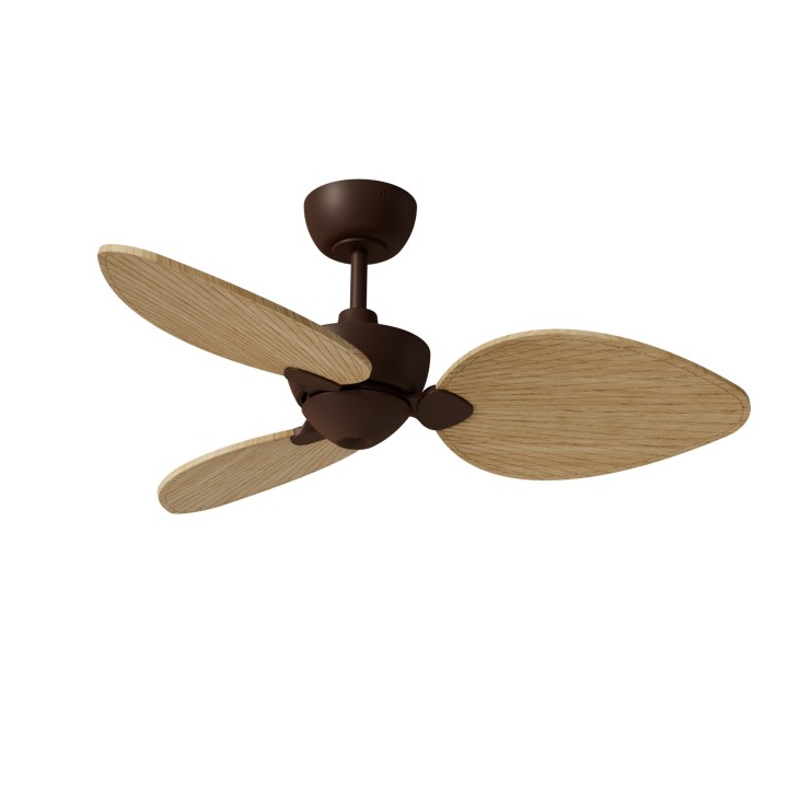 Ventilador ALMA S óxido madera clara luz confort – Sulion