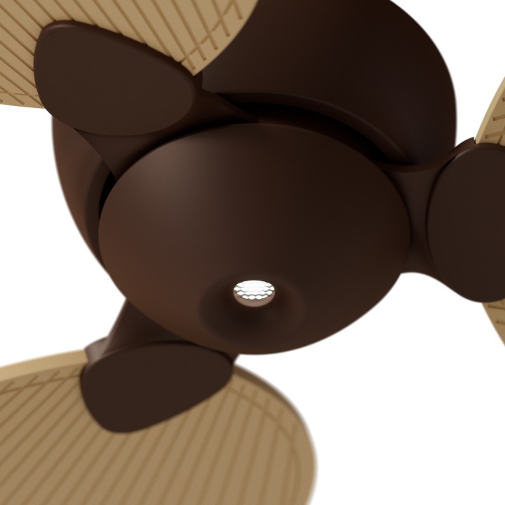 Ventilador ALMA S óxido madera clara luz confort – Sulion