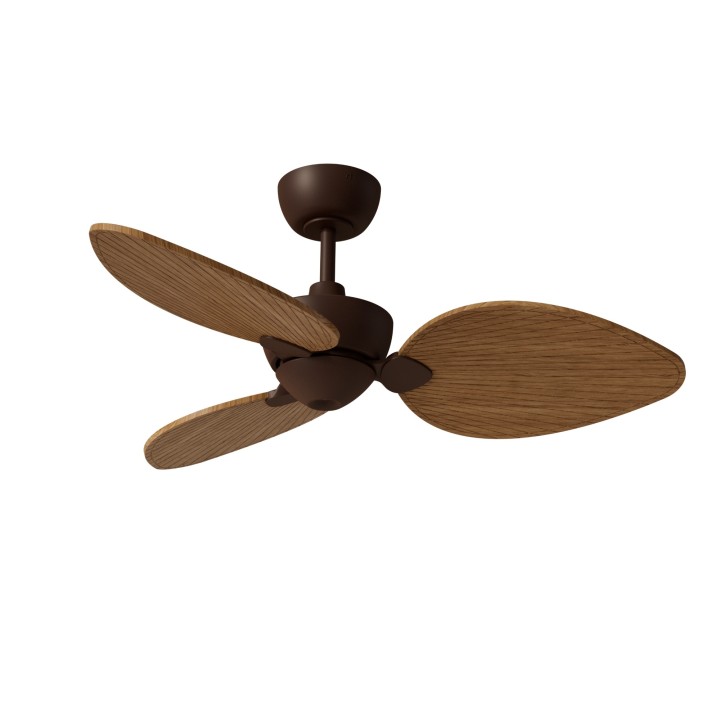 Ventilador ALMA S óxido madera clara luz confort – Sulion