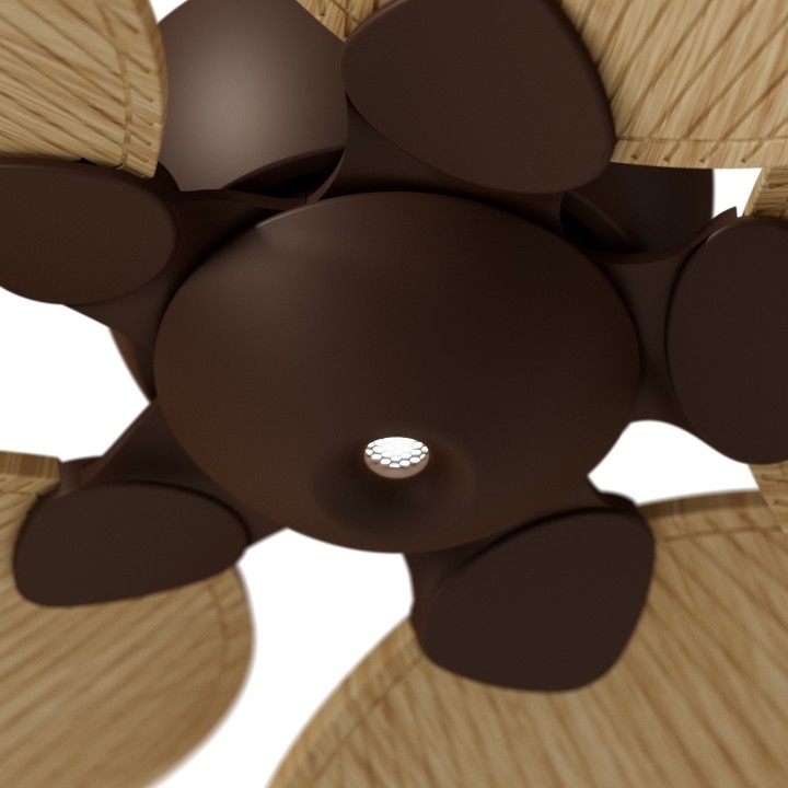 Ventilador ALMA S óxido madera media luz confort – Sulion