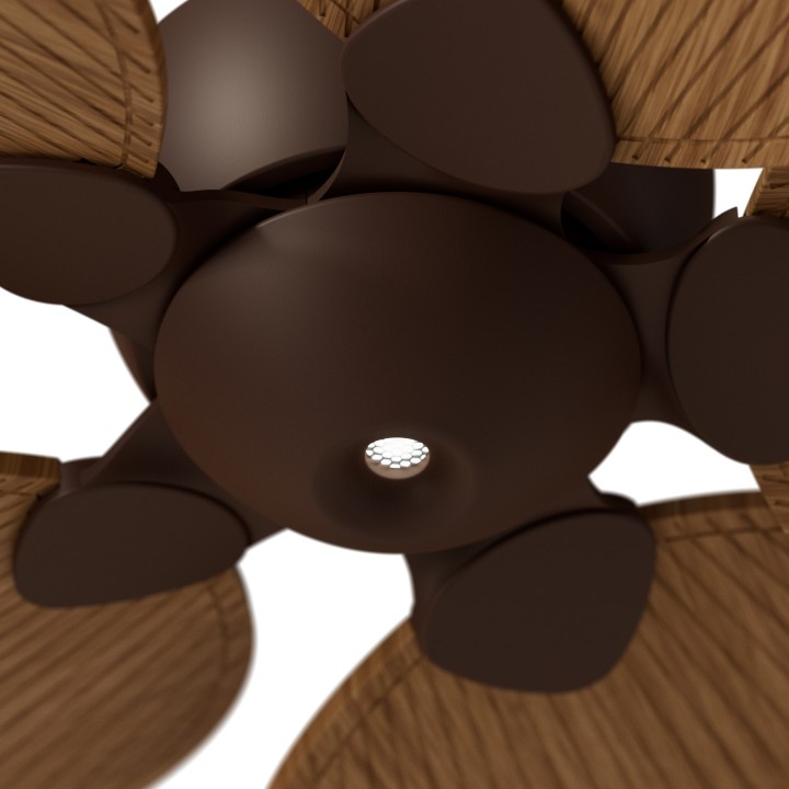 Ventilador ALMA S óxido madera oscura luz confort – Sulion