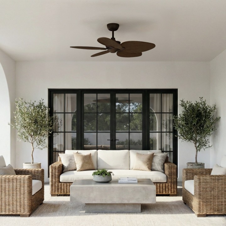 Ventilador ALMA S óxido madera oscura luz confort – Sulion