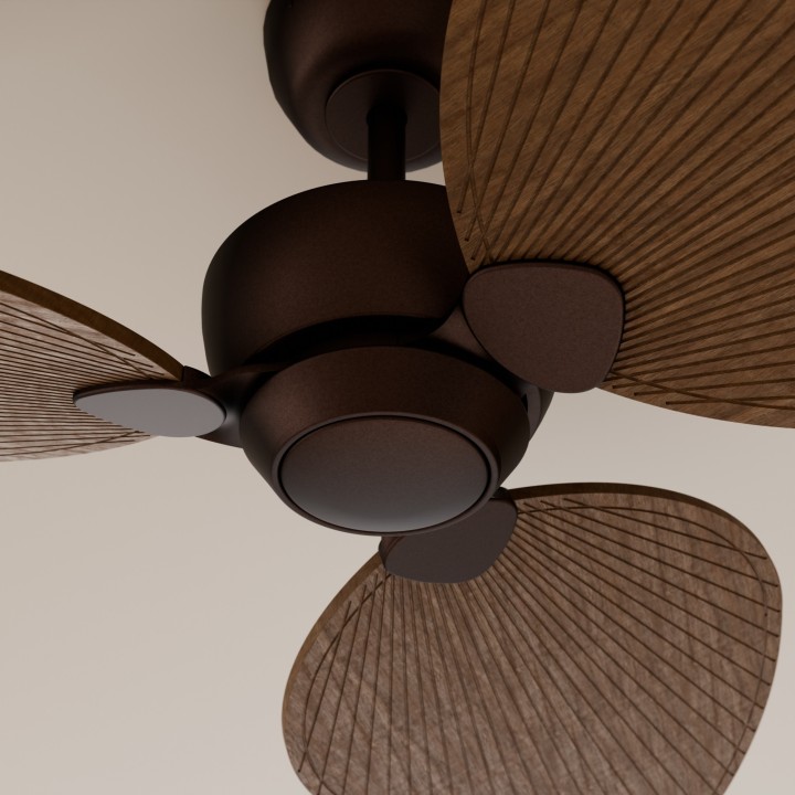 Ventilador ALMA L óxido madera media sin luz – Sulion