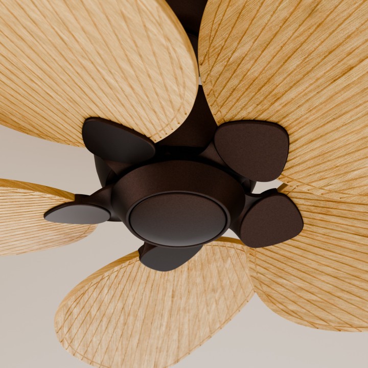 Ventilador ALMA L óxido madera media sin luz – Sulion